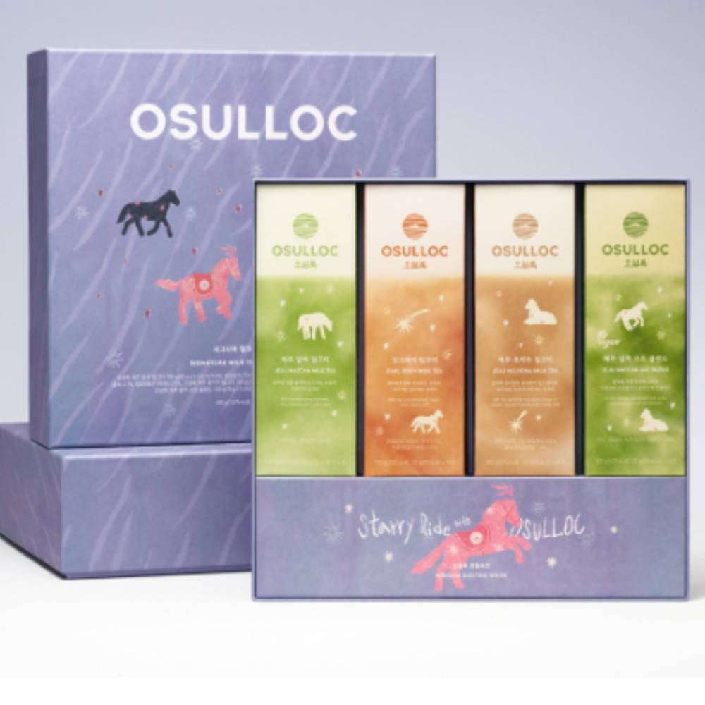 Korean Osulloc Signature Milk Tea Collection 4 Flavors 20 Sticks Variety Gift Se