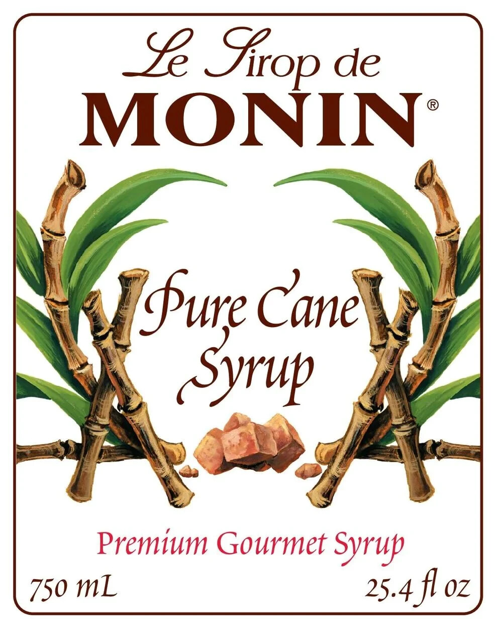 Monin Pure Cane Sweetener Syrup (750mL), H-Sweetener, Pure Cane