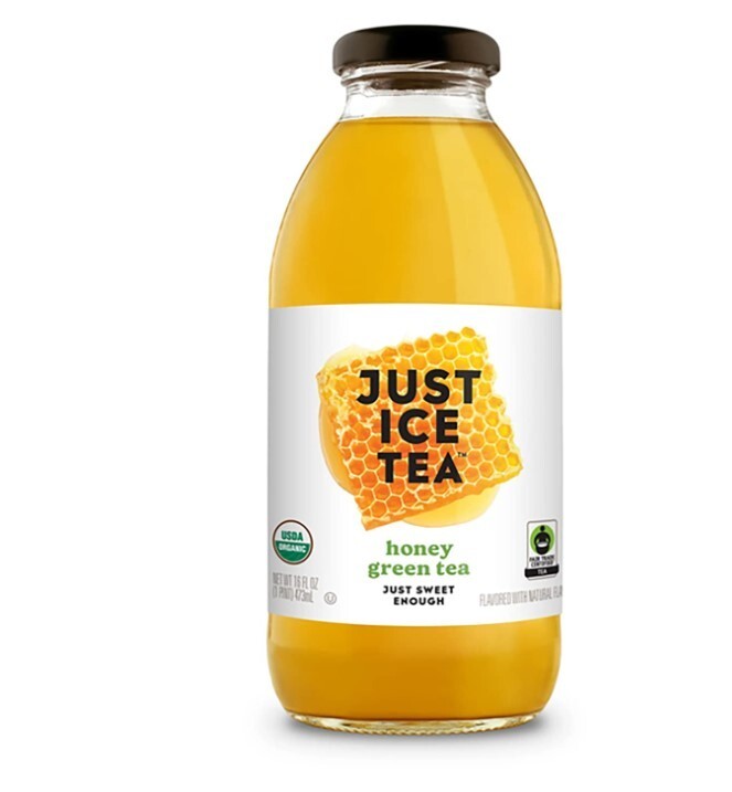 Just Ice Tea Organic Iced Tea, Honey Green Tea, 16 Ounces – Pack Of 12