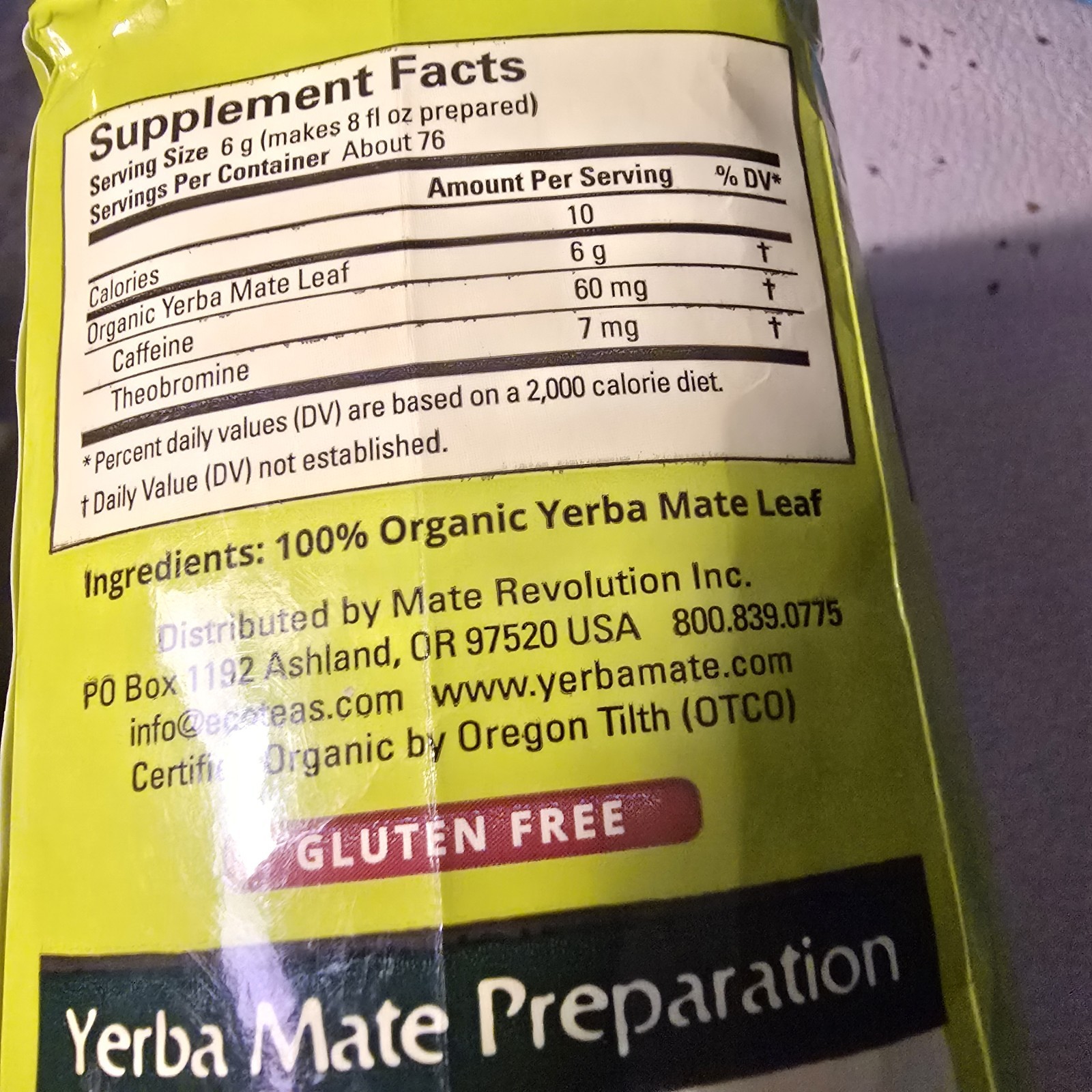 Eco Teas Organic Yerba Mate Green Energy Loose Leaf Tea 1 Lb Exp 2030