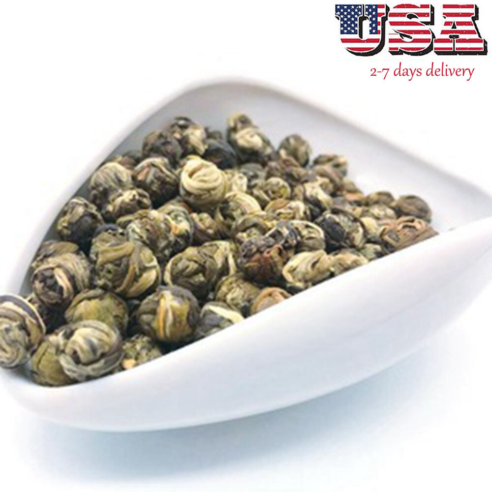 Pure Natural Green/Rose Tea Organic Loose Leaf Jasmine Dragon Ball Tea 100g