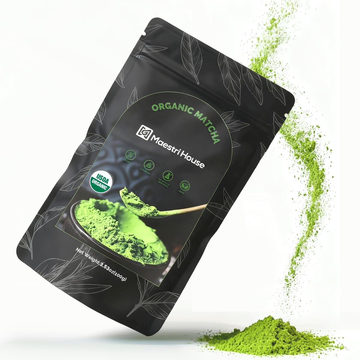 Maestri House Premium Matcha Green Tea Powder, First Harvest Culinary Grade, …