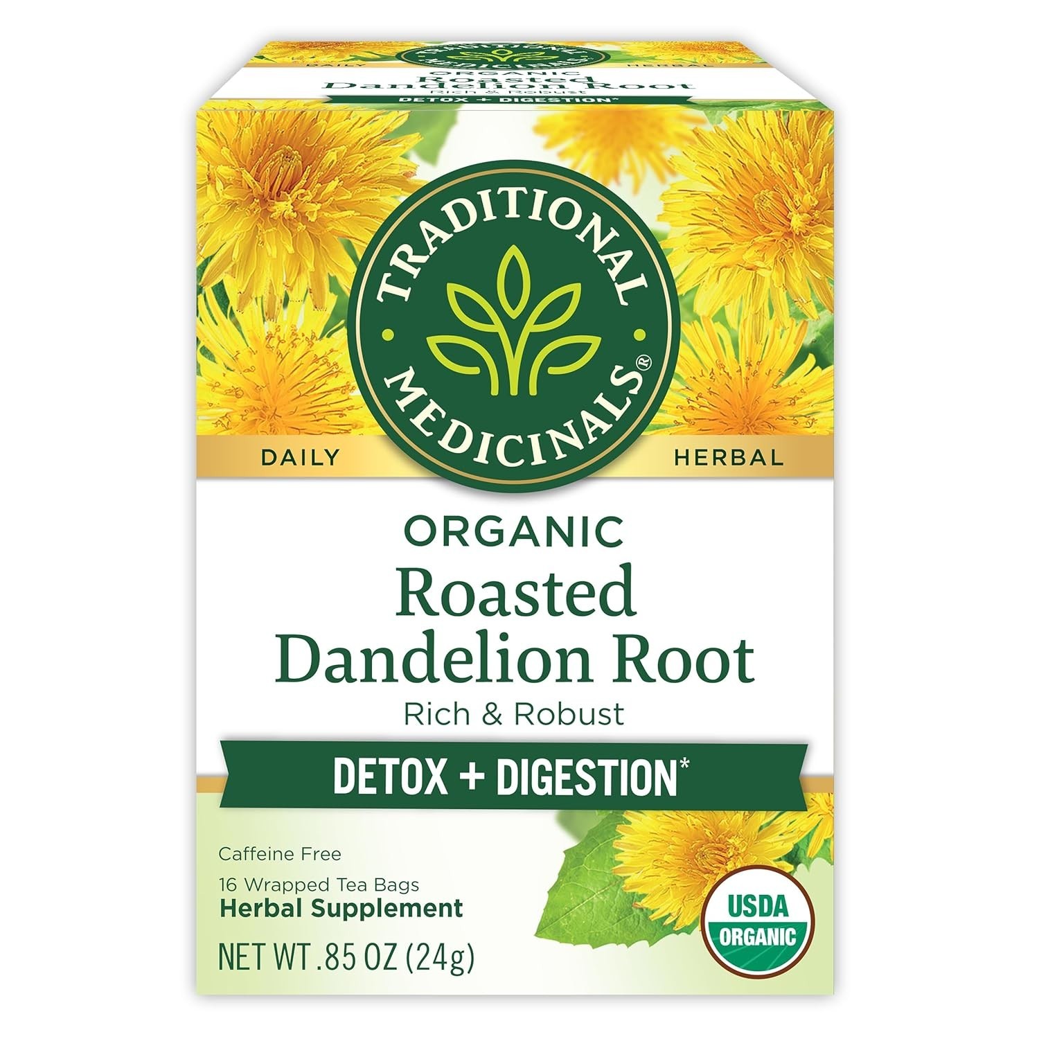 Herbal Digestive Support – Organic Dandelion Root Tea – Kosher & Caffeine-Free