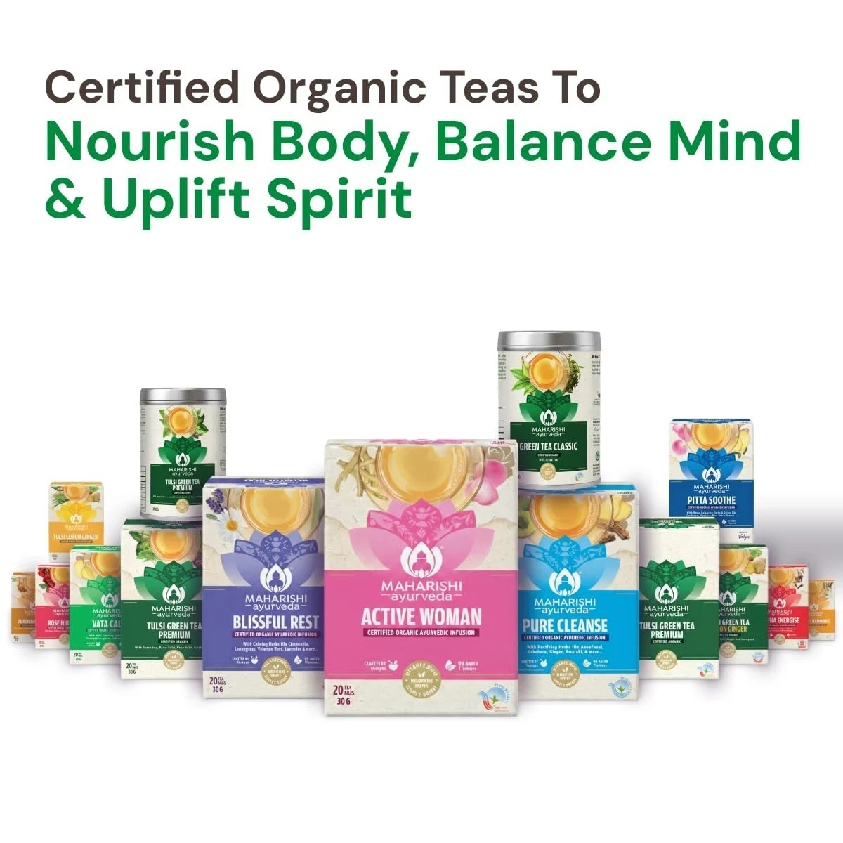 Maharishi Ayurveda All Natural Tulsi Green Tea Premium Herbal Tea, 20 Tea Bag
