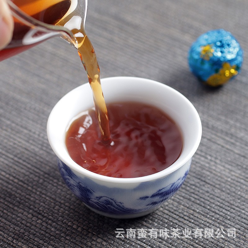 120g Yunnan Chrysanthemum Pu’er Tea Ripe Tea Rich Aroma Bulk Long Zhu Canned Tea