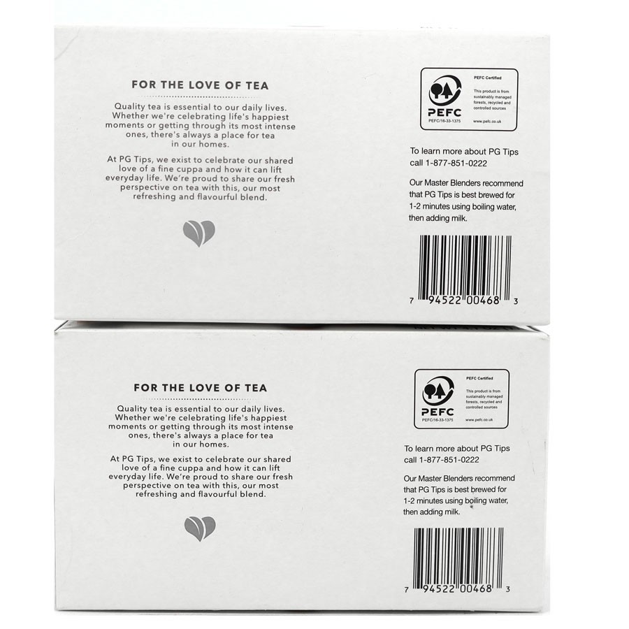 PG Tips Black Tea, Non-Pyramid Tea Bags, 40 Count, Best By: 11/2025, (2 Boxes)