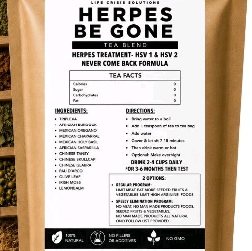 DR SEBI=ADVANCED RID MAX STRENGTH 100% NATURAL HERPES BE GONE TEA