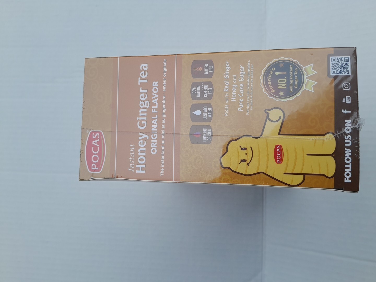 Pocas Ginger Tea With Honey Instant 12.7oz (20 bag) with Real Ginger
