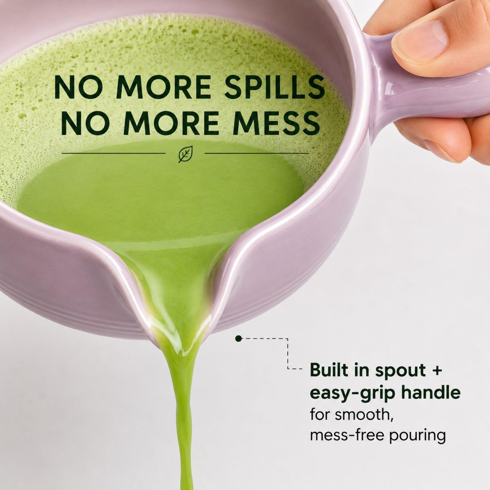 Matcha Bowl Set 12-14 oz with Handle & Spout – Complete Kit for Beginners