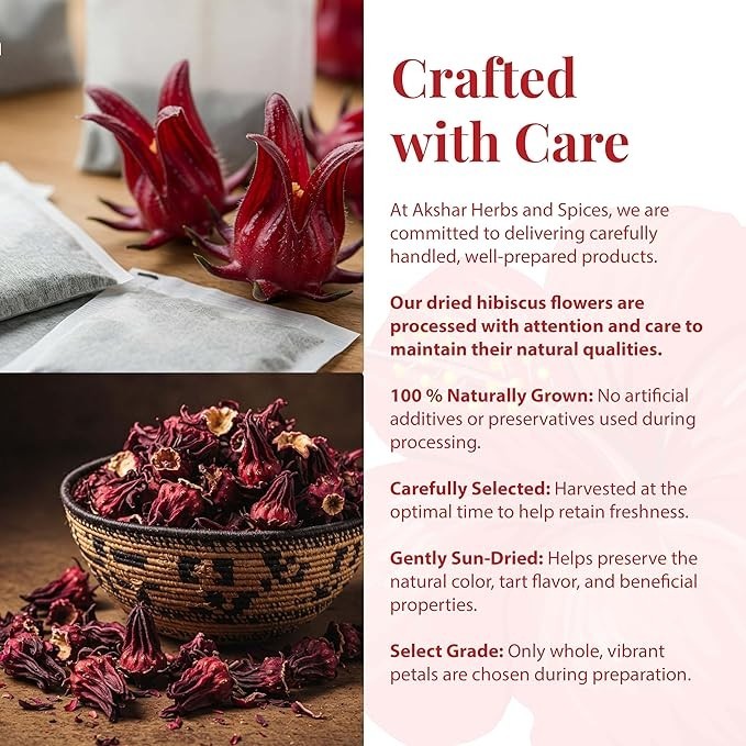 50 Hibiscus Tea Bags, Hibiscus Flower Tea Te De Hibisco, Herbal Tea, Sugar Free