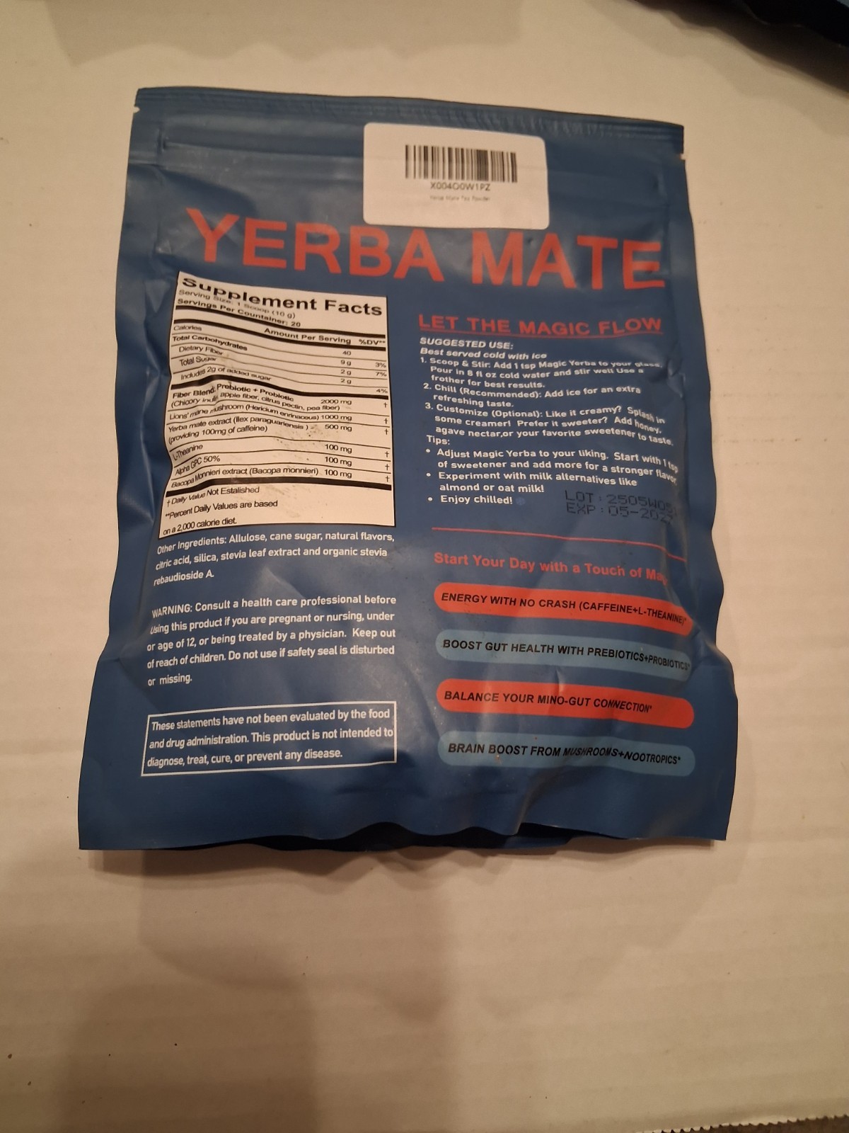 Yerba Mate Tea Powder Strawberry Matcha LOT OF 3 for 60 servings FAST SHIP!!