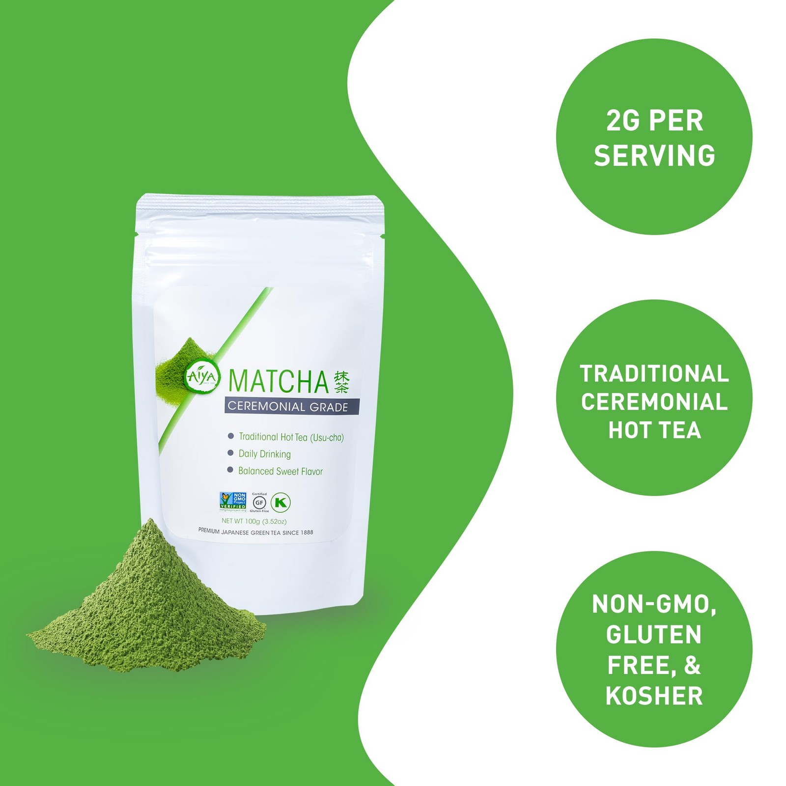 Aiya Authentic Japanese Premium First Harvest Ceremonial Grade Matcha Green T…