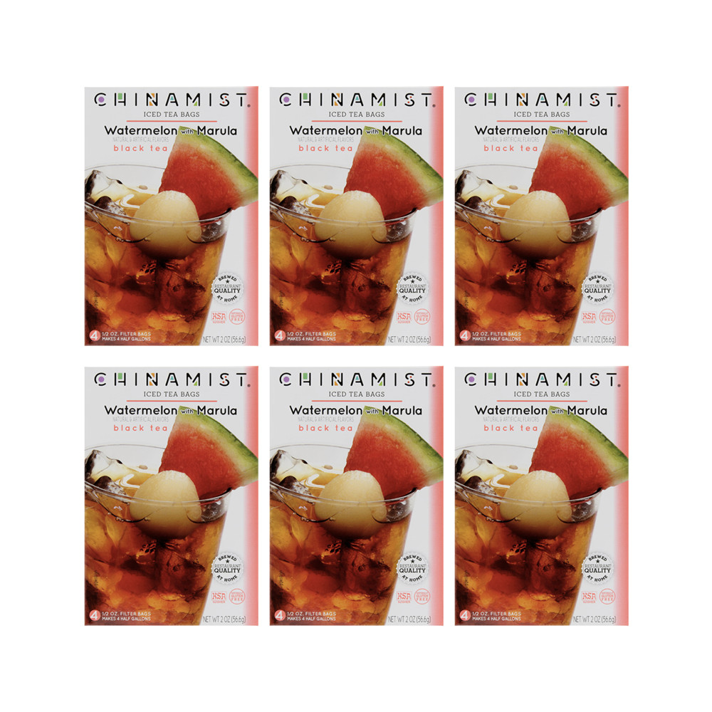 China Mist Watermelon with Marula Iced Tea Bags, 4-Count Box, 6-Pack