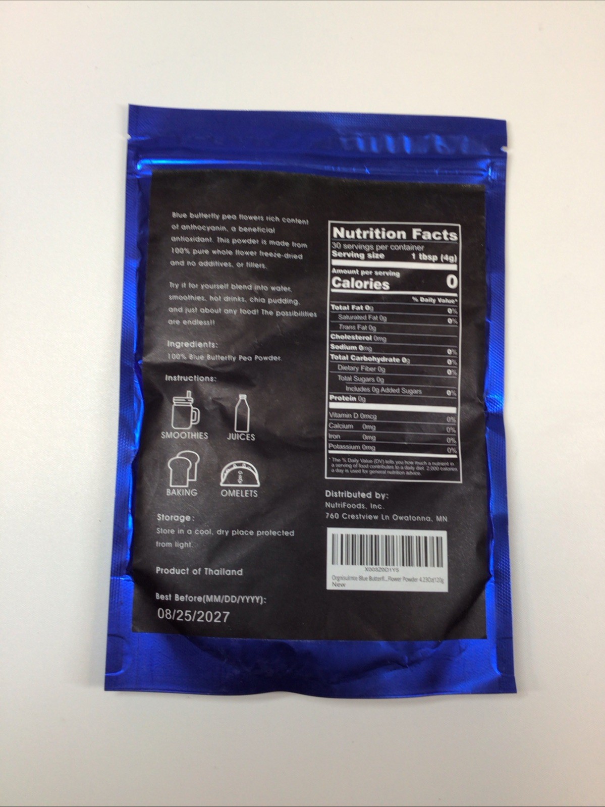 Original Blue Butterfly Pea Powder By Orgnisulmte 4.23 oz 08/25/2027 NEW SEALED