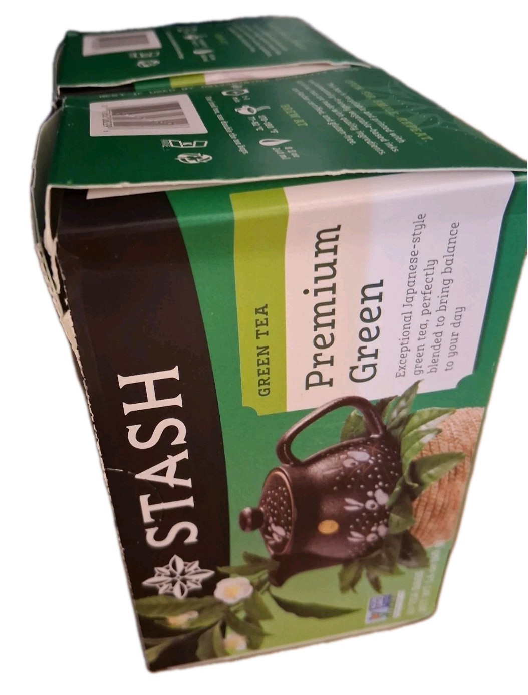 Two New/Slightly Damaged Boxes Stash Tea Premium Green Tea, 20 count Packs-09/28