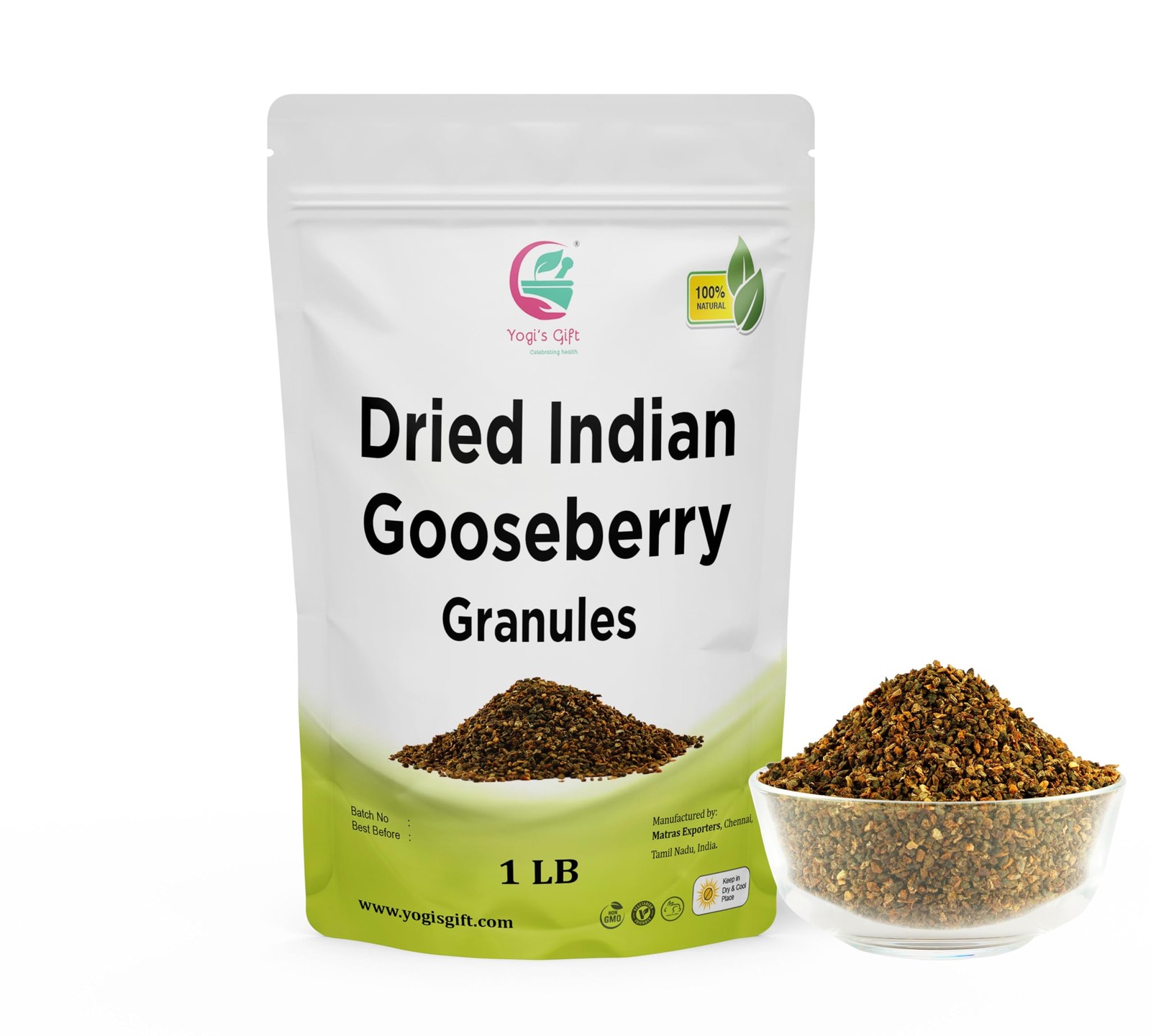 Dried Amla/Gooseberry Cut & Sifted 1 LB | Rich in Vitamin 1 Pound (Pack of 1)