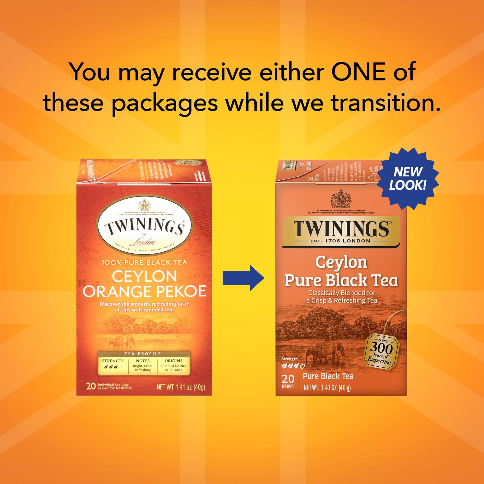 Twinings of London Ceylon Orange Pekoe Tea (Box 20) 20 Count