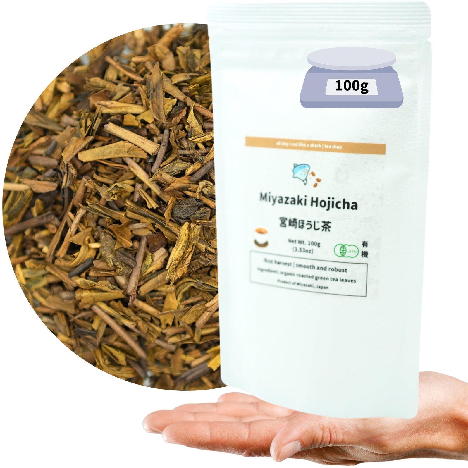 Miyazaki’s Finest Organic Hojicha Loose Leaf tea – JAS Certified, Non-GMO, No…