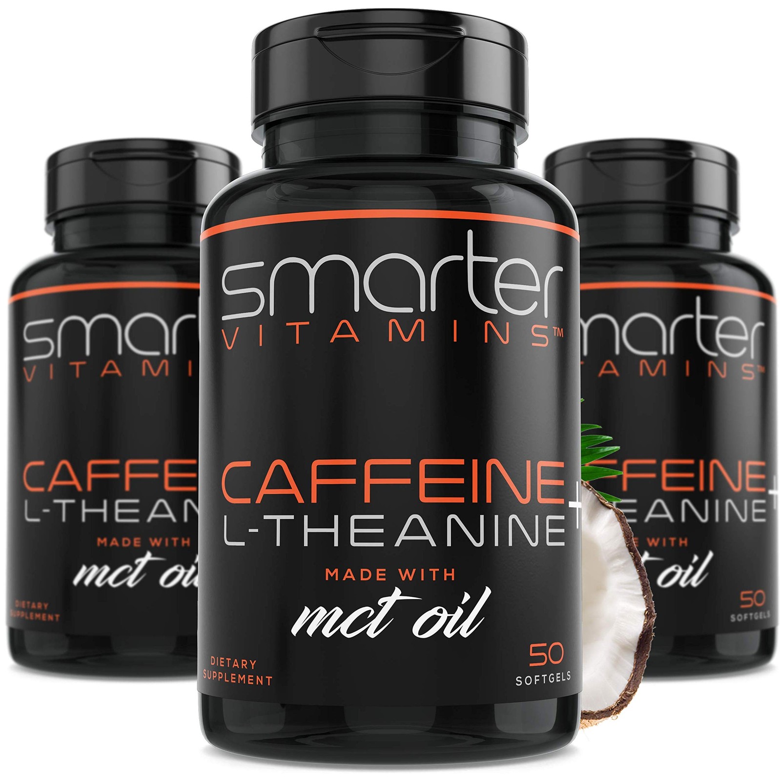 SmarterVitamins (3-Pack 200mg Caffeine Pills with 100mg 50 Count (Pack of 3)