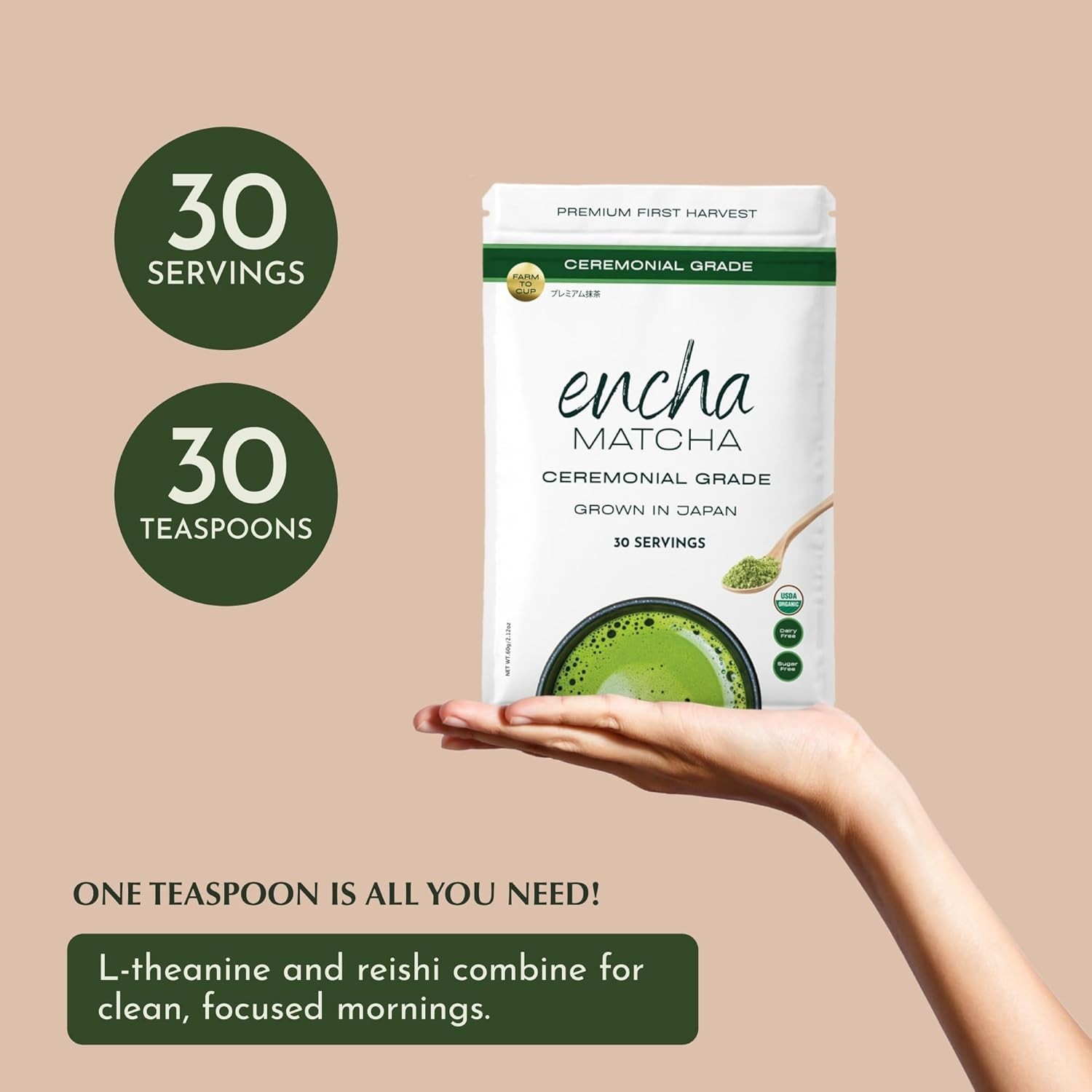 Encha Ceremonial Grade Matcha Powder – Organic First Harvest Japanese Matcha …