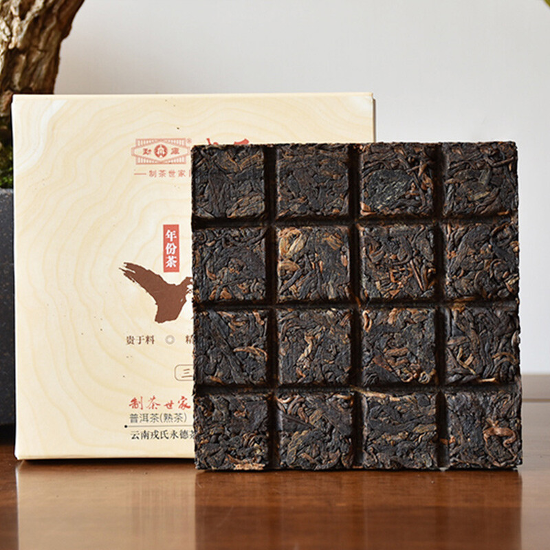 Mengku Rongshi 2021 Mu Ye Chun 3 Years Aged Pu’er Puer Ripe Pu-erh Tea Brick 60g