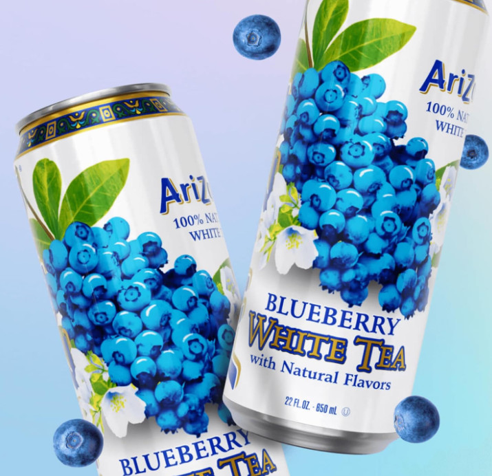 AriZona Blueberry White Tea – Big Can, 22 Fl Oz (12 Pack)