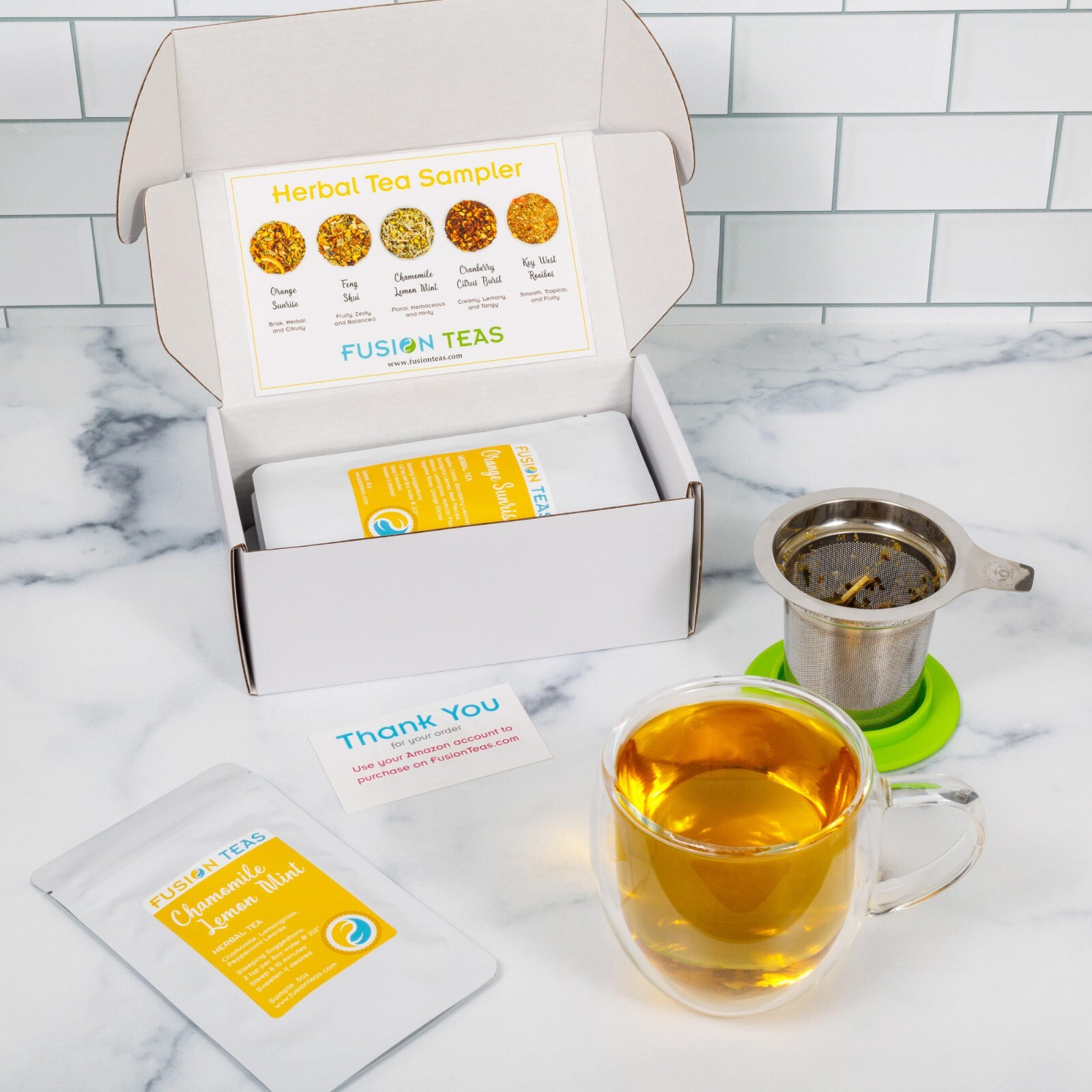 Herbal Tea Sampler – 5 Best Selling Loose Leaf Teas (Makes 40+ Cups) Fusion Teas
