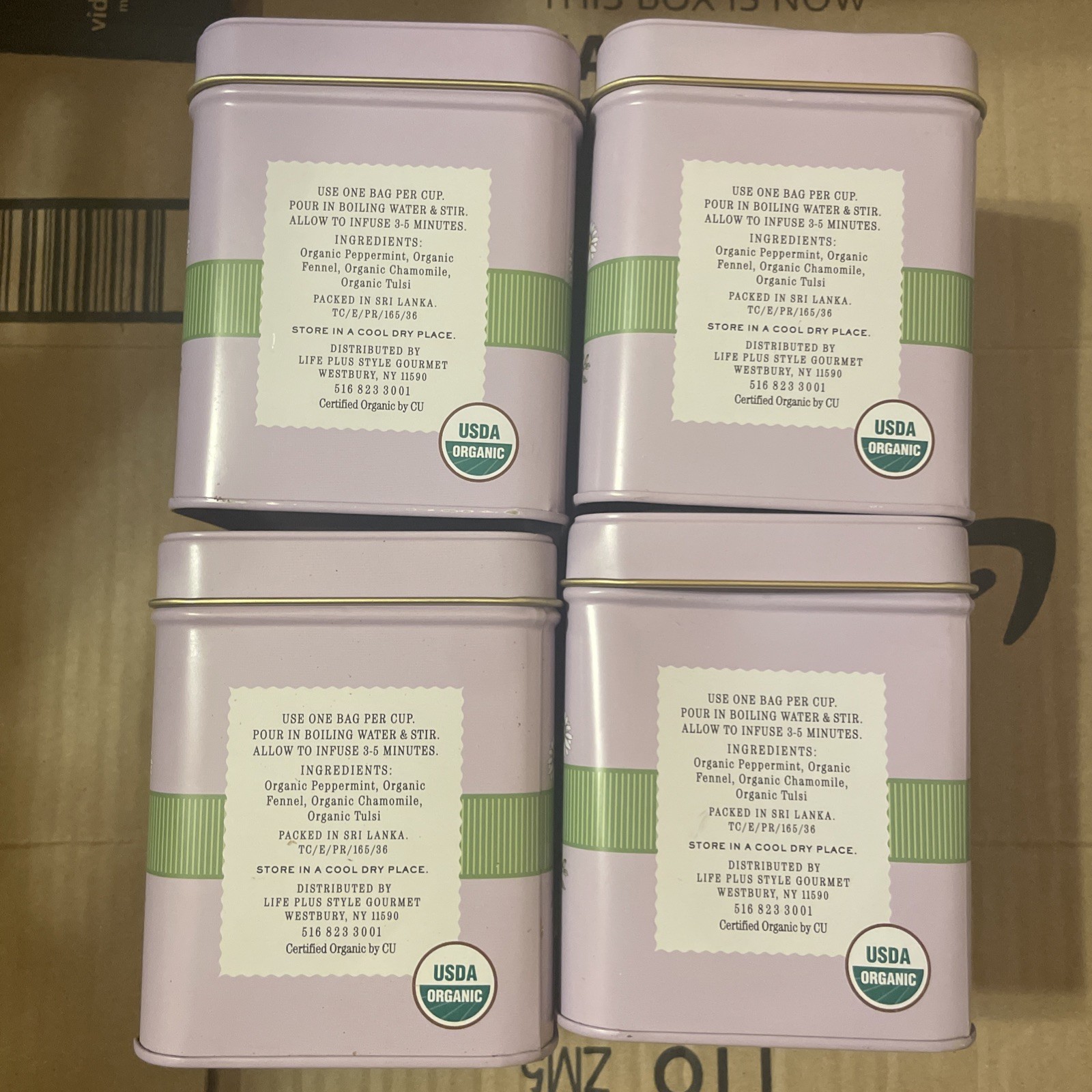 4 tins The Secret Garden Organic Sleep Blend Herbal Tea 50 ct. BBD 9/2026+
