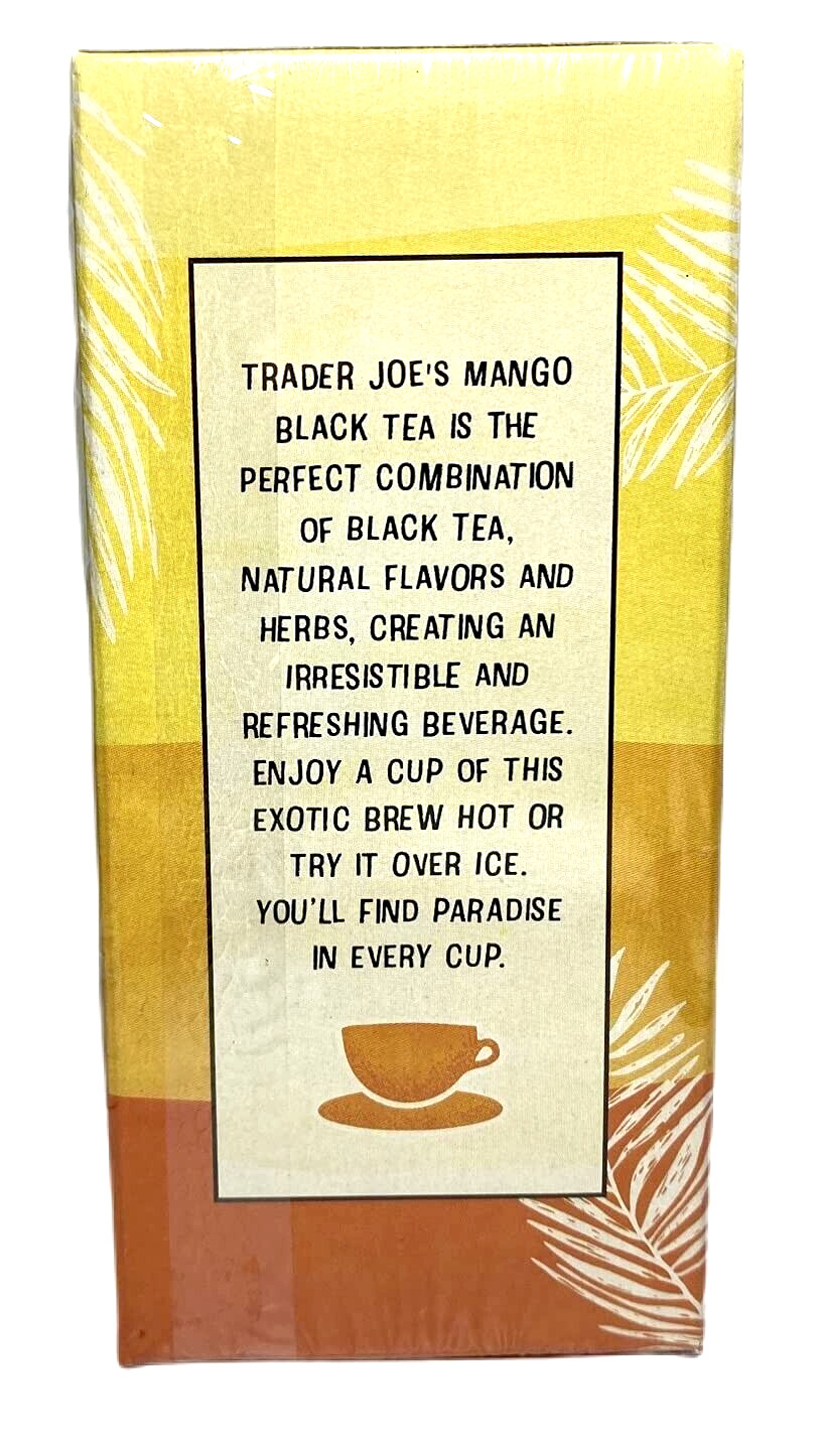 3 Packs Trader Joe’s Mango Flavored Black Tea 20 Tea bags Each, Total 60 bags