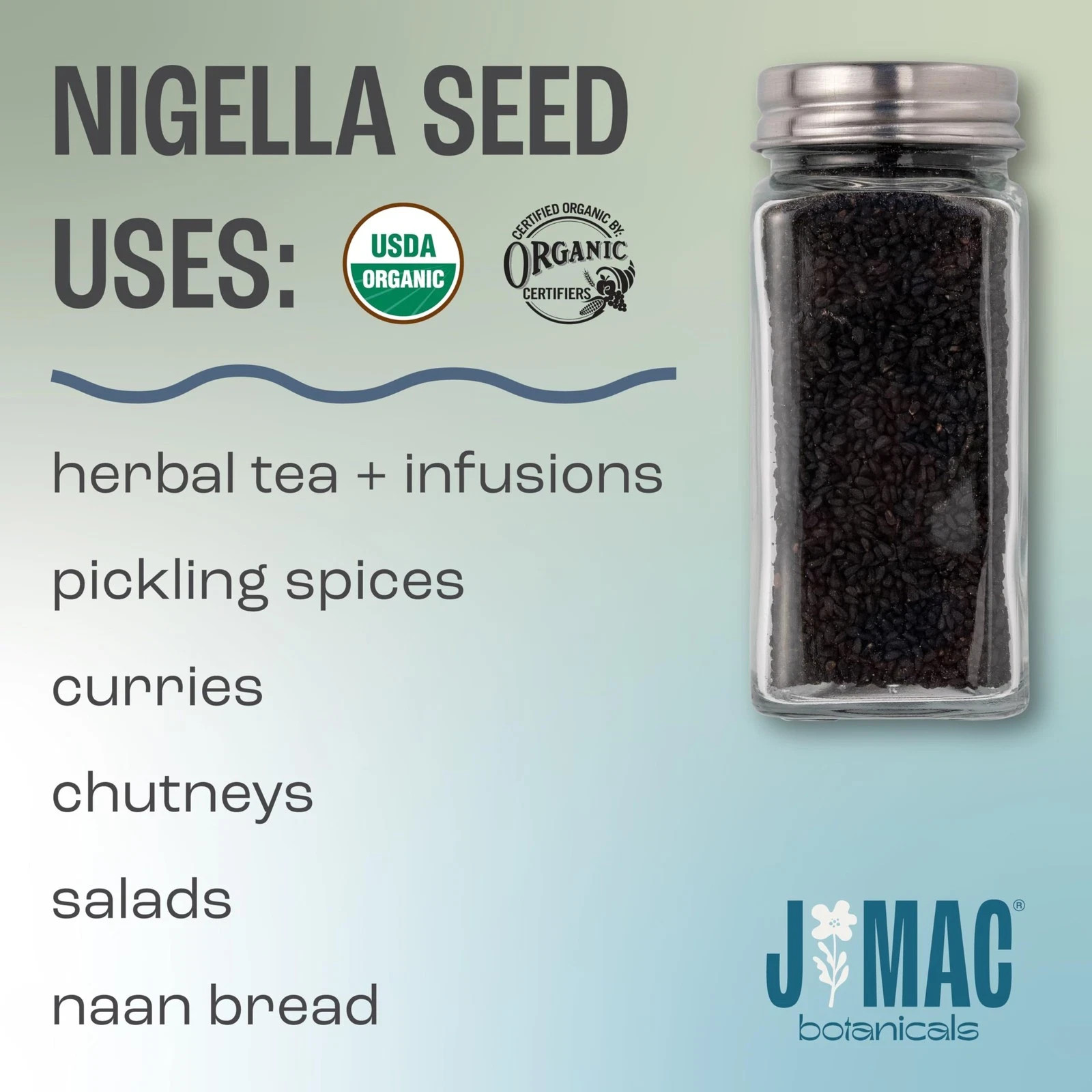 J Mac Botanicals, Organic Nigella Seeds 1 Pound, USDA Certified, black cumin …