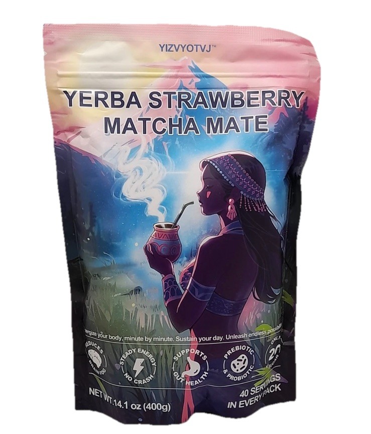 Yerba Mate Strawberry Matcha Mate 40 servings, 08/20/2027