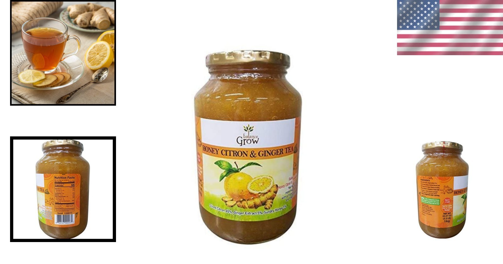 Organic Honey Citron Ginger Tea 2.2lb Jar