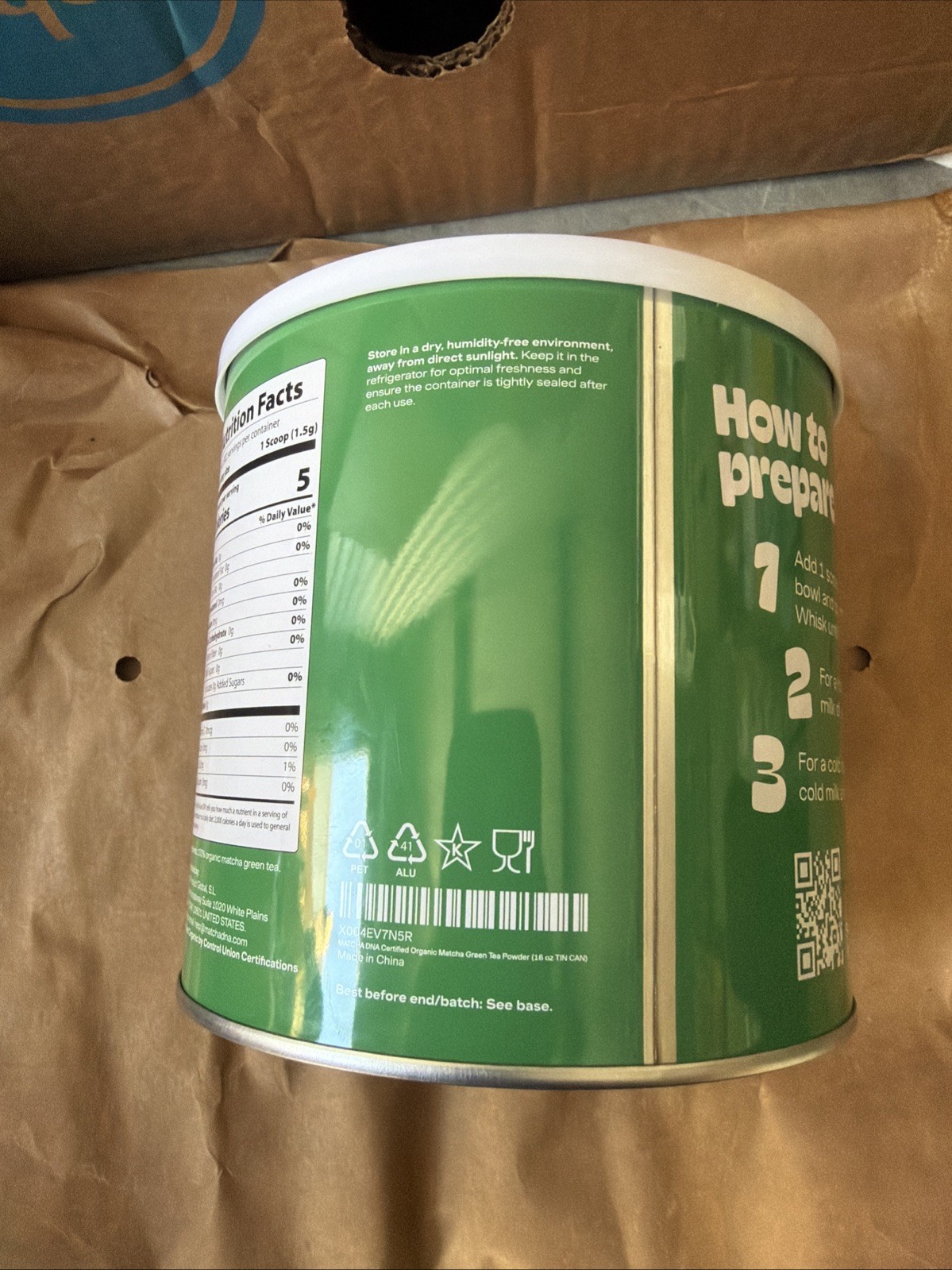 1-Matcha DNA Organic Matcha Powder 16oz TIN Matcha Green Tea USDA Org Exp:11/27