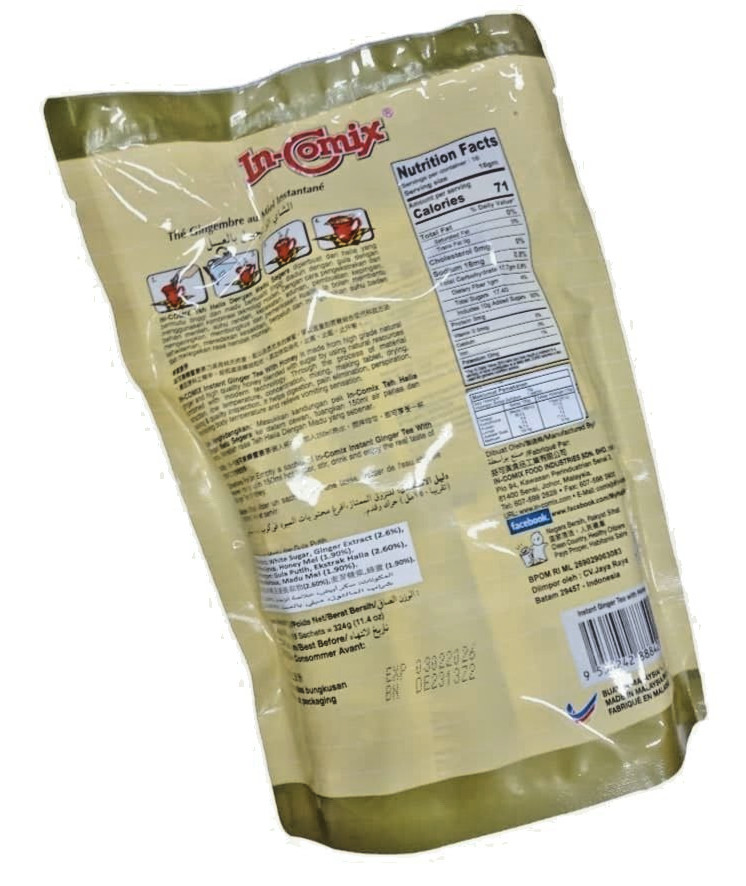 In-comix Instant GINGER TEA with Honey ( 18 tea bags )