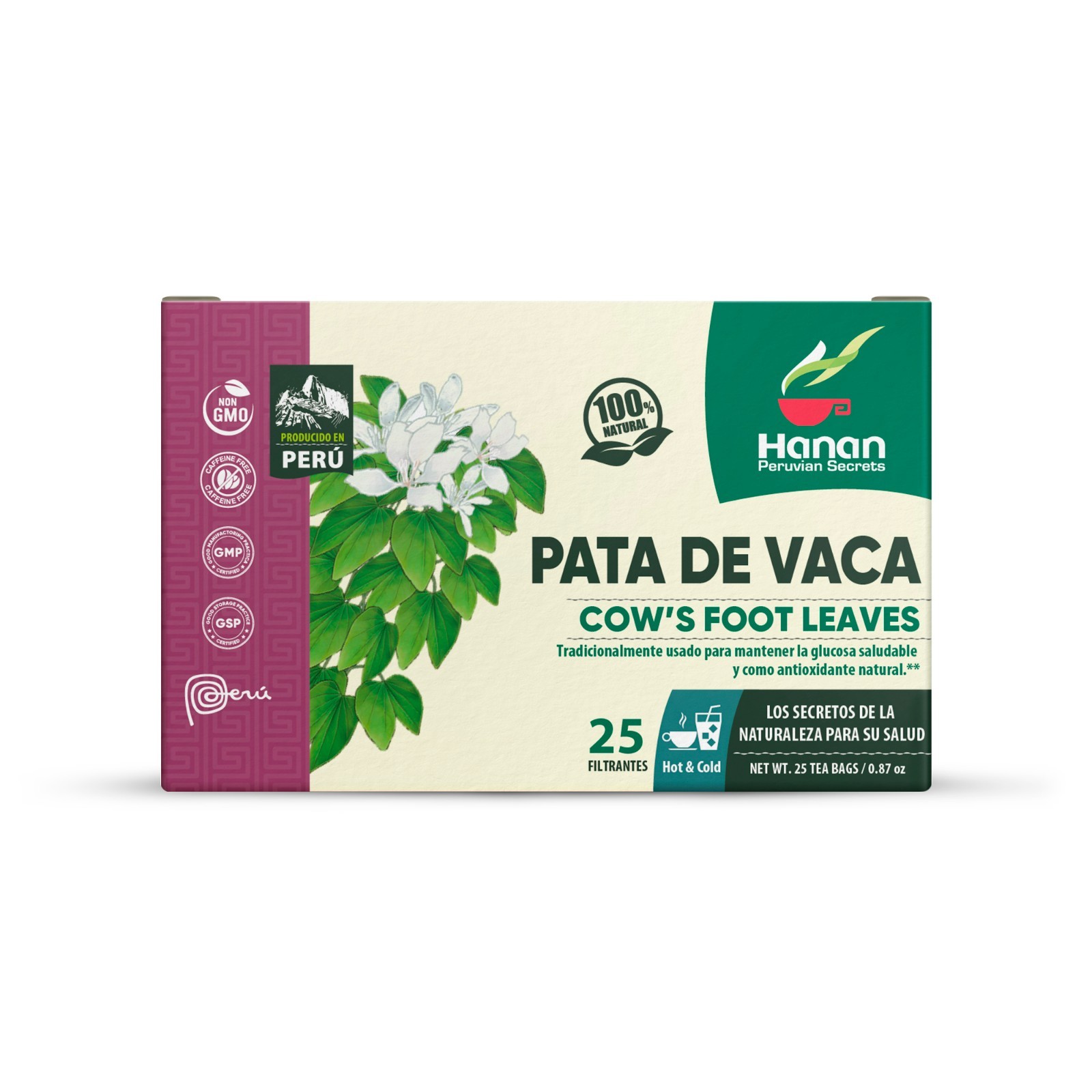 Hanan Peruvian Secrets Pata de Vaca Herbal Tea | 100% Natural Cow’s Foot Leaves