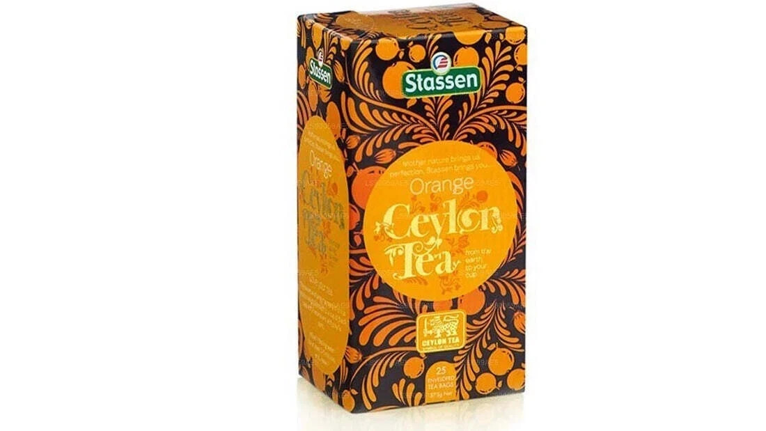 STASSEN ORANGE CEYLON TEA 25 ENVELOPED TEA BAGS 37.5G FREE SHIPPING WORLD WIDE