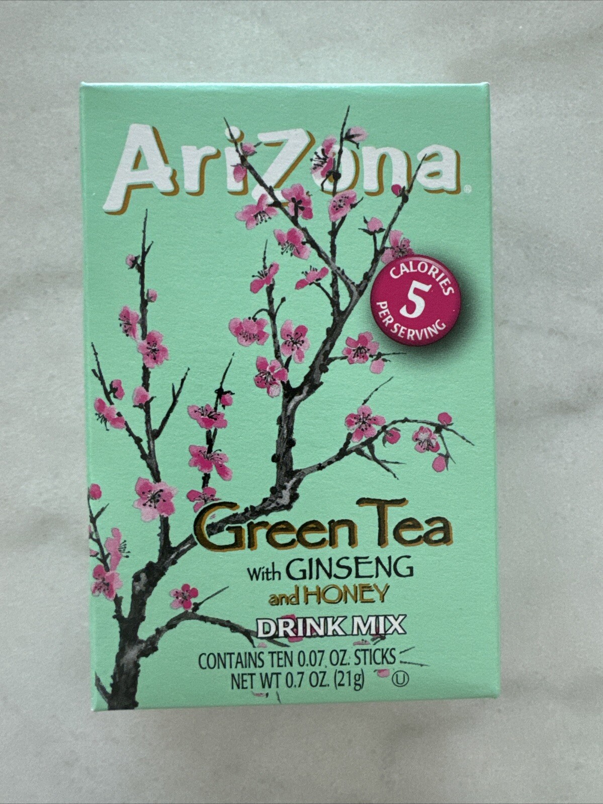 6 Boxes Arizona Green Tea Drink Mix Zero Sugar, 60 Total Packets