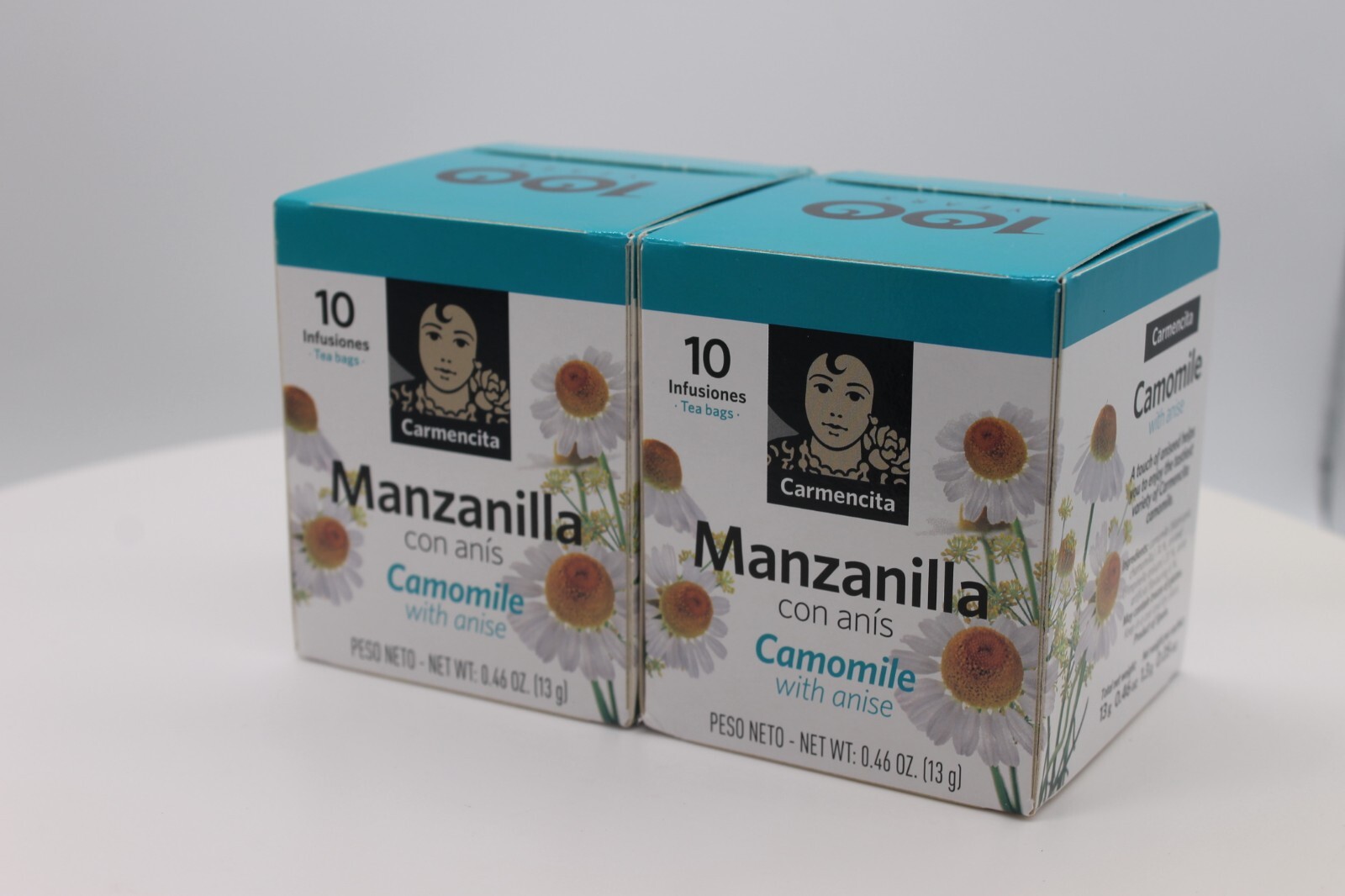 2 Carmencita Camomile Tea. Manzanilla (10 bags/each box ) 13g (0.46oz).