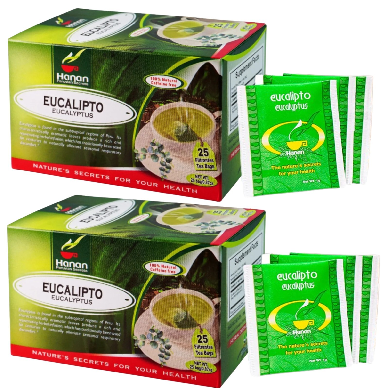 Eucalyptus 50 Tea Bags – Eucalipto Herbal Tea Dried Eucalyptus Leaves from Peru