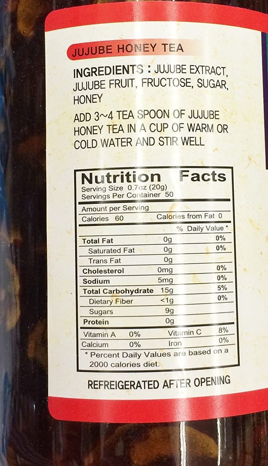 HANASIA JUJUBE Honey Tea Jujube Fruit Tea 2 Glass Jars 35.3 oz. (1 kg) each