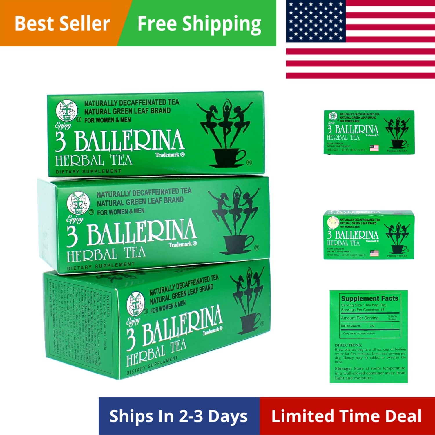 TEA DIETERS DRINK EXTRA STRENGTH, 1.88oz 18 Count3 BOXES