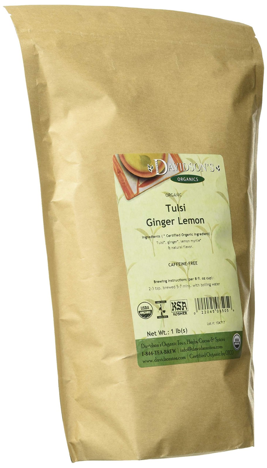 Davidson’s Organics, Tulsi Ginger Lemon, Loose Leaf Tea, 16-Ounce Bag