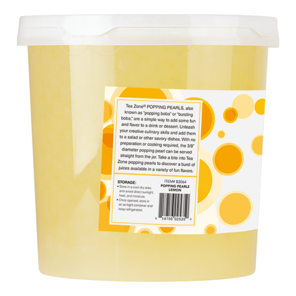 Tea Zone Lemon Popping Pearls/Bursting/Popping Boba (B2064, 7 lbs) for Boba Tea