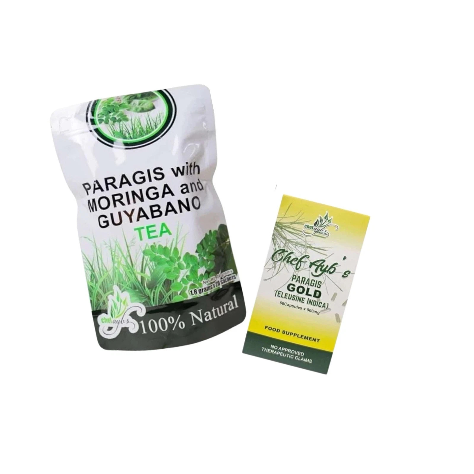 Chef Ayb Paragis Gold 900mg 60 Caps + Paragis Moringa & Guyabano Tea 20 Sachets
