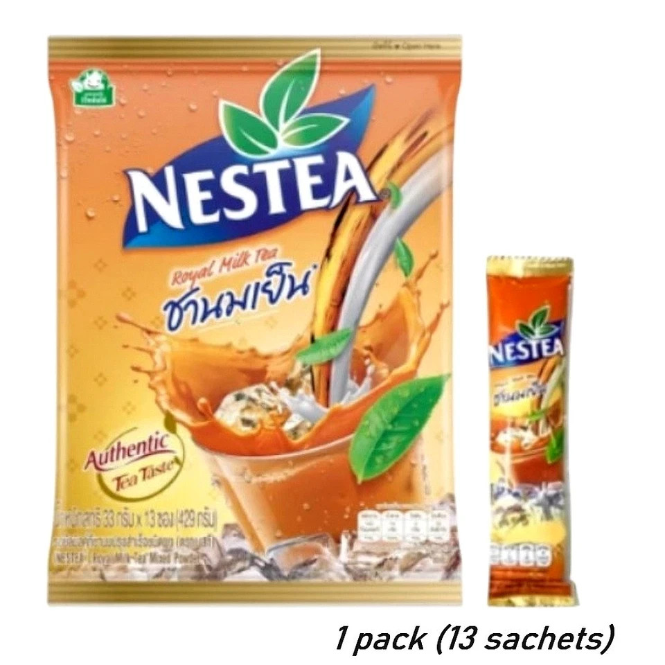 Nestea Instant Thai Milk Tea Mix Powder Authentic Thai Tea Taste 1 Bag (13 Sac)