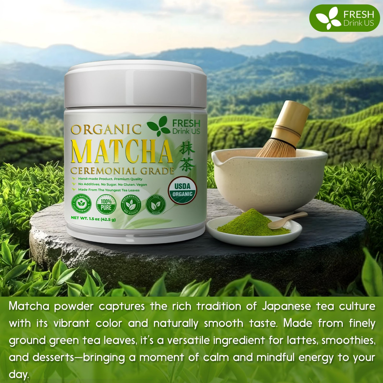 , Organic 1.5 oz Luxury Ceremonial Grade Matcha | USDA – Premium Japanese Gre…
