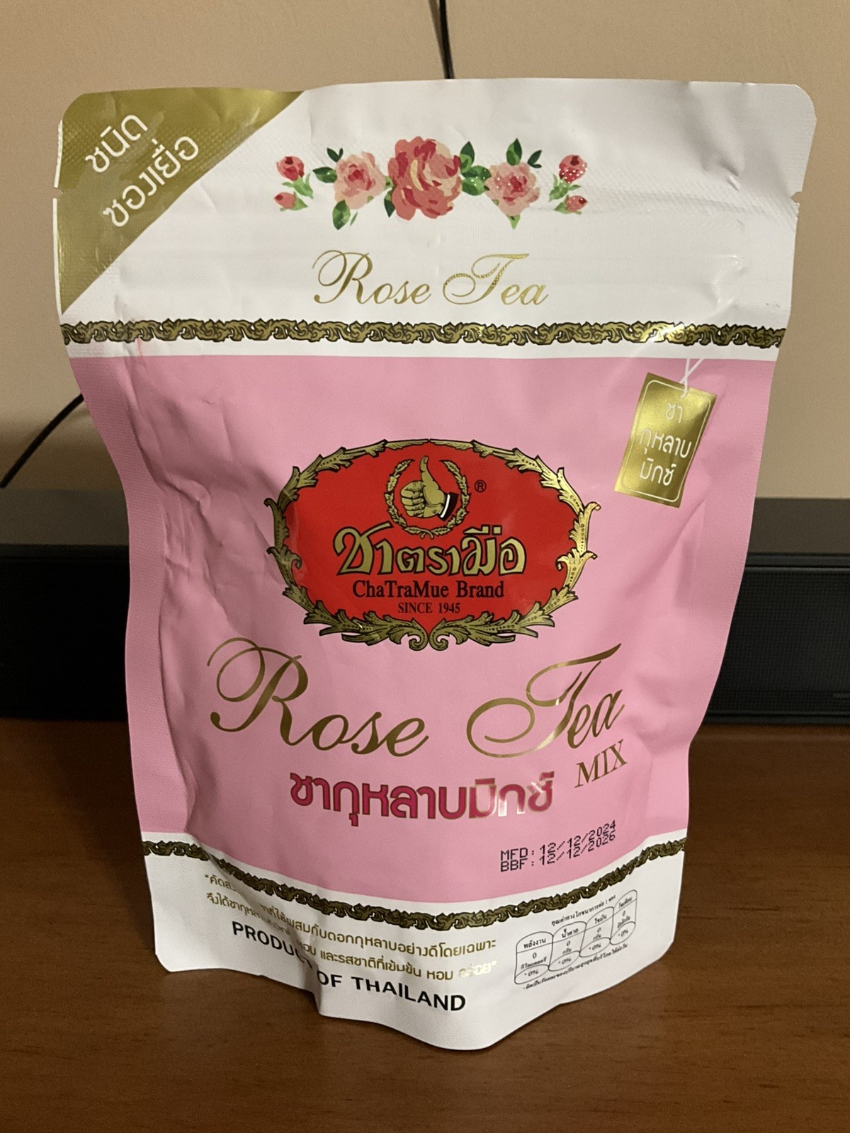 THAI OOLONG ROSE TEA MIX 2.5g x30 Sachets Bag, Number One Chatramue Brand