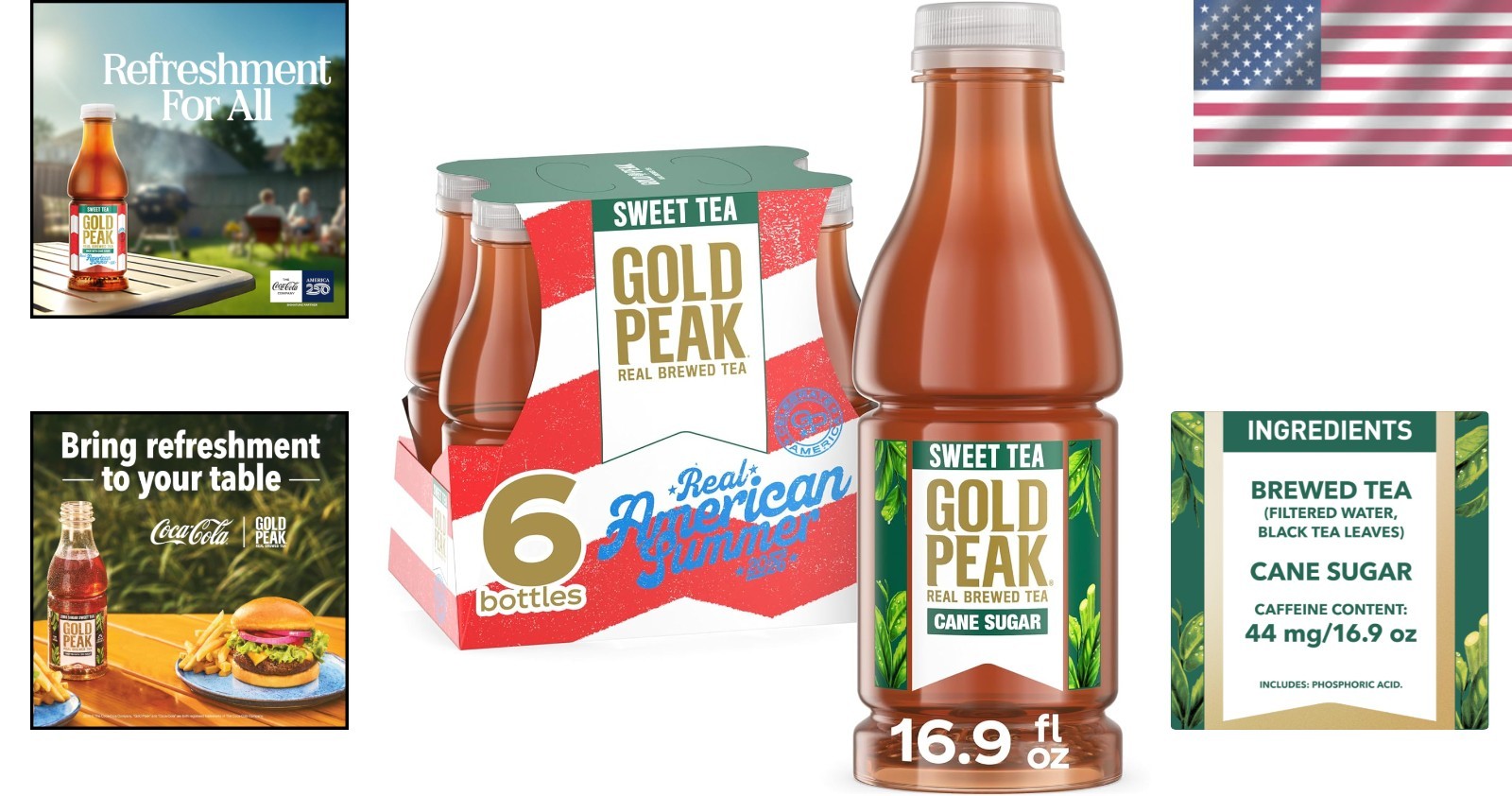 Low Caffeine Sweet Tea – Convenient 6-Pack, Real Brewed Flavor for All Ages
