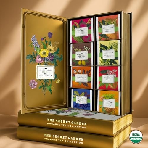 Gourmet Organic Tea Gift Set – 80 Assorted Bags, 8 Flavors, Green & Black Sample