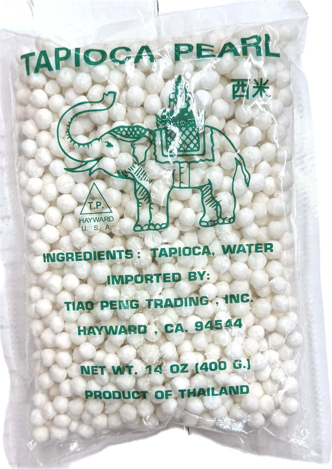T.P. Brand White Large Tapioca Pearl Boba 14oz (400g) Bag – Product of Thailand